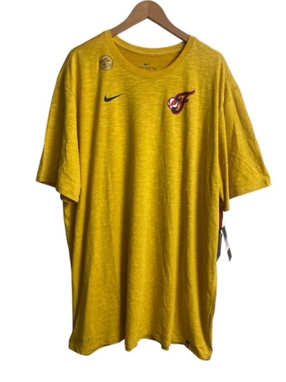 NWT Nike Indiana Fever Logo Dri-FIT Cotton T-Shirt Men's 3XLT Yellow WNBA